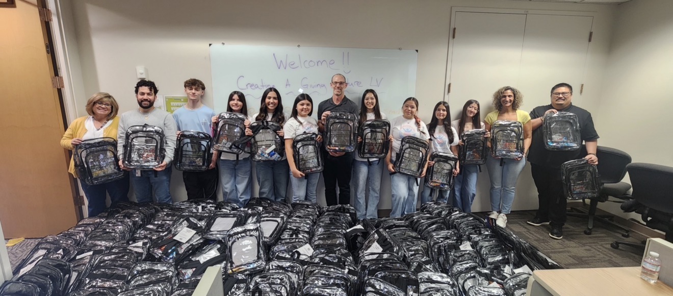 Creating a Giving Culture LV volunteers with 500 filled backpacks