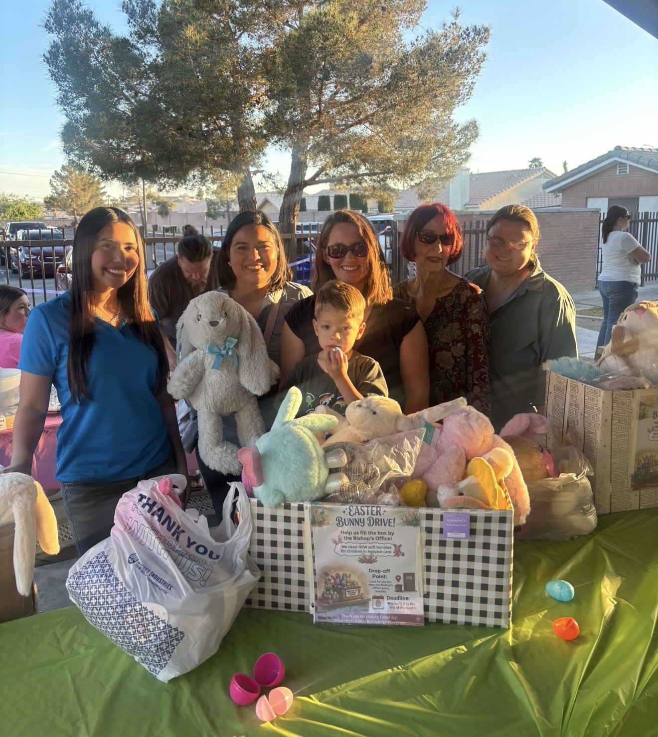 Community members supporting the Easter Bunny Drive for hospice children