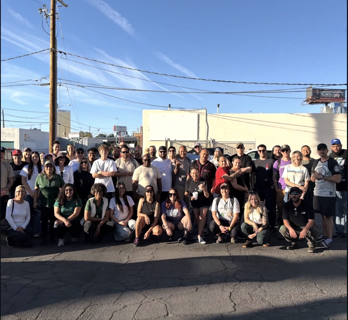 Morning of Service volunteers gathered in downtown Las Vegas